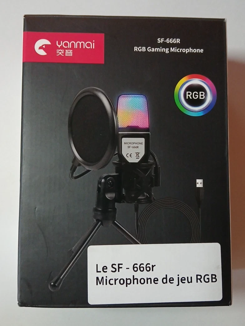 Yanmai SF666RUSB Microphone RGBCondensador Wire Gaming Mic Podcast